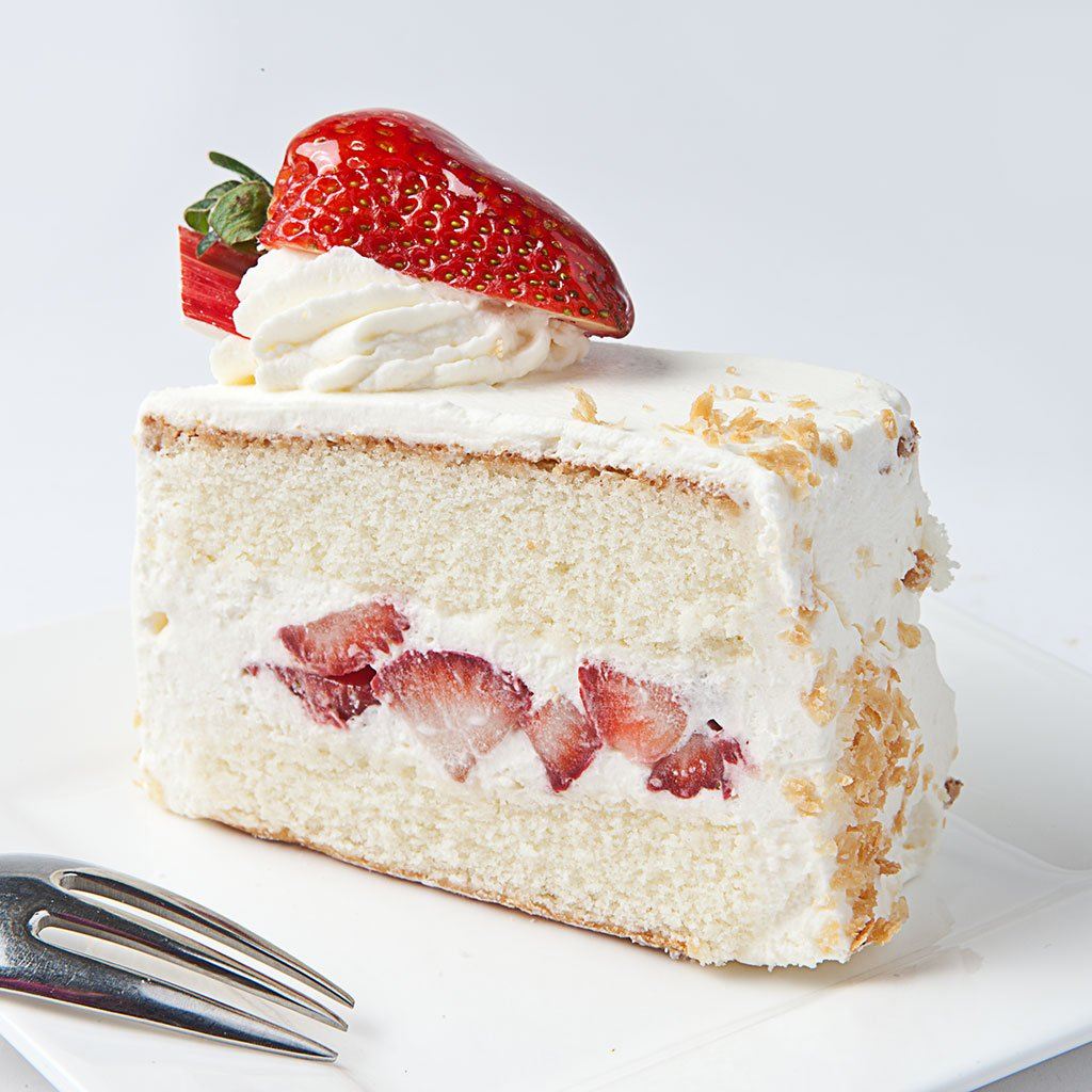 Short Strawberry Cake Slice